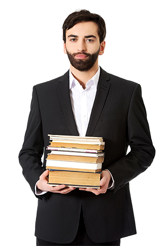 PMP student holding books